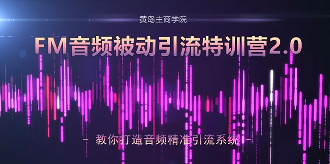 黄岛主·FM音频引流特训营2.0：独家引流模式，单账号50W+播放量，轻松变现-一起去尚学资源库
