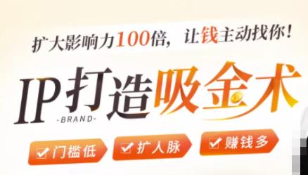 IP打造吸金术：0基础0资源，也能扩大影响力100倍，让钱主动找你！-一起去尚学资源库