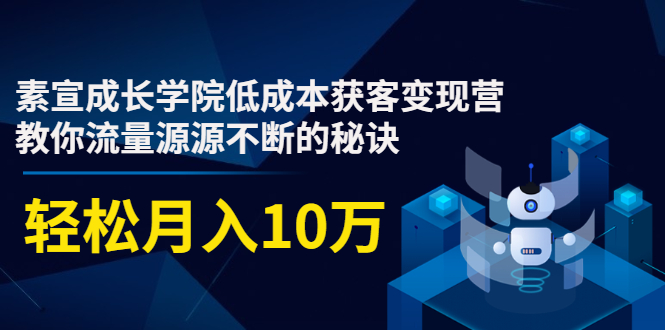 素宣成长学院低成本获客变现营，教你流量源源不断的秘诀，轻松月入10万-一起去尚学资源库