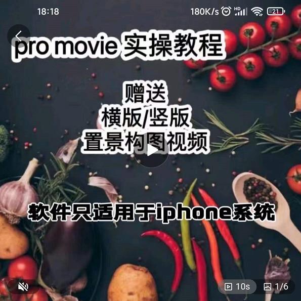 漆十二美食摄影，25​节promovie实操高手课节-一起去尚学资源库