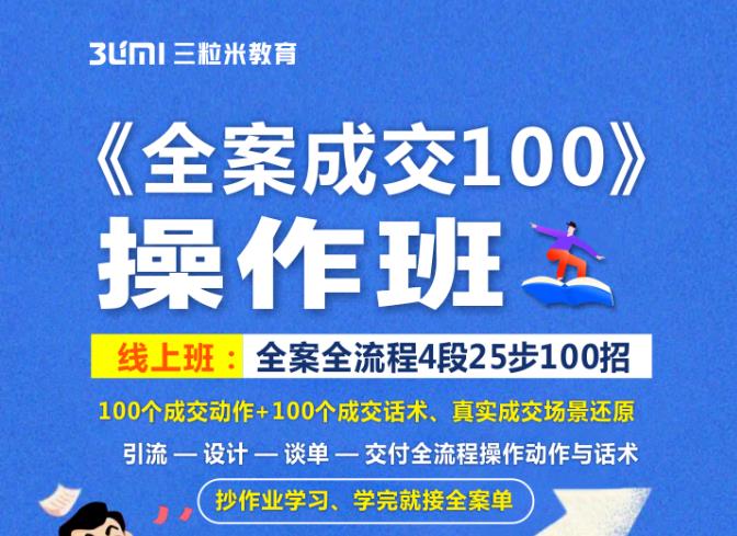 《全案成交100》全案全流程4段25步100招，操作班-一起去尚学资源库