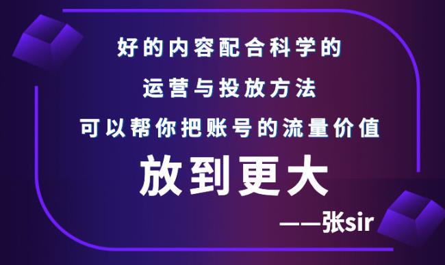 张sir账号流量增长课，告别海王流量，让你的流量更精准-一起去尚学资源库