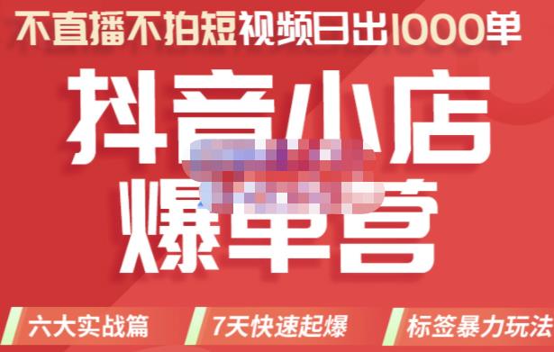 推易电商·2022年抖音小店爆单营，不直播、不拍短视频、日出1000单，暴力玩法-一起去尚学资源库