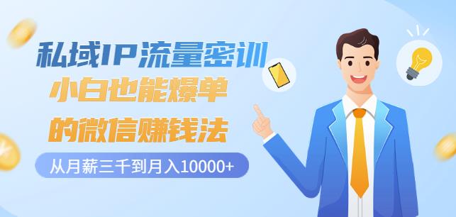 私域IP流量密训：小白也能爆单的微信赚钱法，从月薪三千到月入10000+-一起去尚学资源库