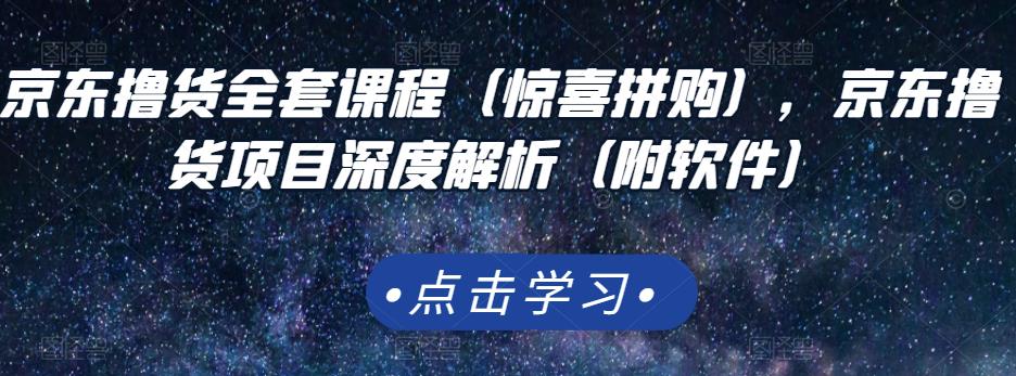 京东撸货全套课程（惊喜拼购），京东撸货项目深度解析（附软件）-一起去尚学资源库