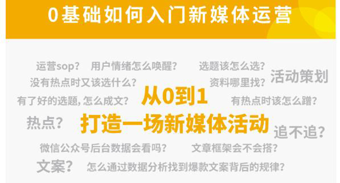 新媒体运营系列课，课程零基础入门，解锁高薪职业必备的四项技能-一起去尚学资源库