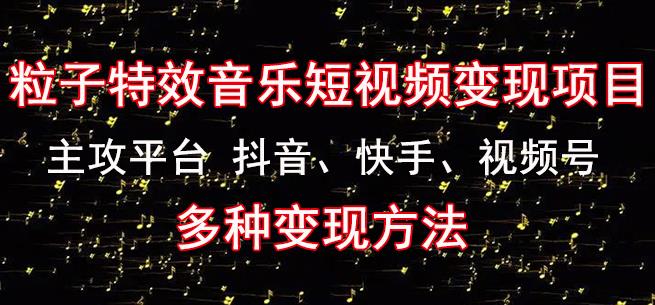 黄岛主《粒子特效音乐短视频变现项目》主攻平台抖音、快手、视频号多种变现方法-一起去尚学资源库